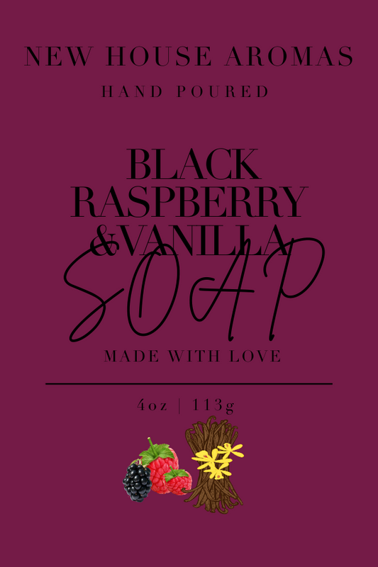 Clear Black Raspberry & Vanilla Organic Homemade Soap